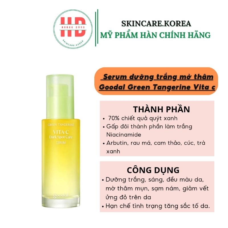 Serum goodal dưỡng trắng chuyên sâu 𝐆𝐨𝐨𝐝𝐚𝐥 𝐆𝐫𝐞𝐞𝐧 𝐓𝐚𝐧𝐠𝐞𝐫𝐢𝐧𝐞 𝐕𝐢𝐭𝐚 𝐂 𝐃𝐚𝐫𝐤 𝐒𝐩𝐨𝐭 𝐂𝐚𝐫𝐞
