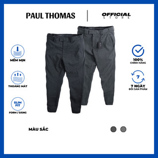 Quần dài vải vân vuông, chéo công sở cho nam PAUL THOMAS cao cấp, cạp chun co giãn.