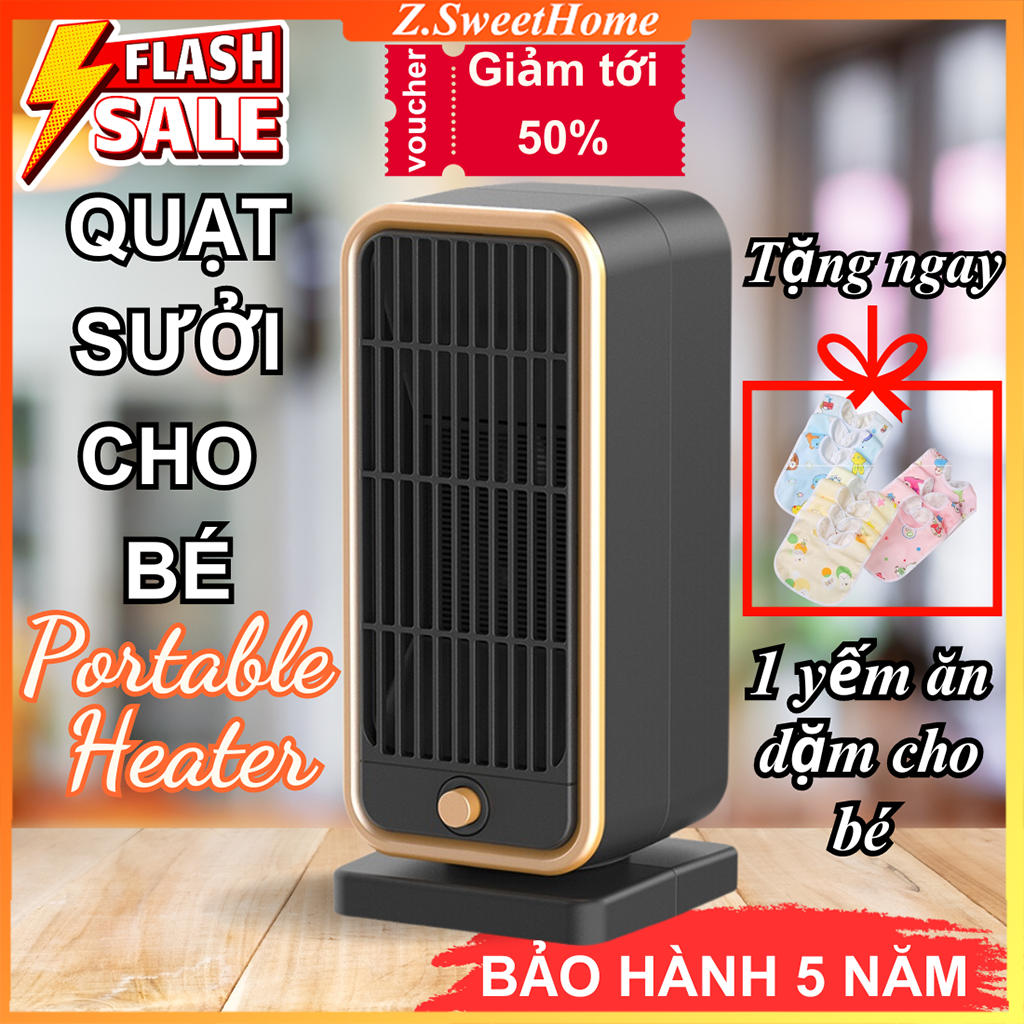 Quạt Sưởi Mini Làm Ấm Phòng Cho Bé, Máy Sưởi Ấm Mùa Đông Cao Cấp Công nghệ sưởi gốm PTC Ceramic 500W An Toàn Cho Bé