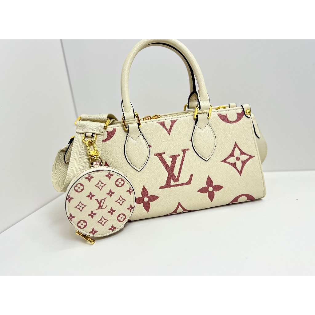 Túi Xách Lou.it Vui.ton Onthego dáng ngang size 26cm Màu trắng