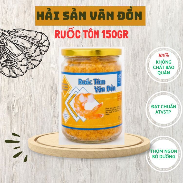 Ruốc Tôm - Lọ thủy tinh 150 Gram - Chà Bông Tôm Vân Đồn Đặc Sản Số 1 Quảng Ninh.