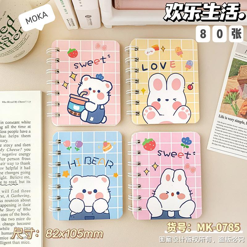 Sổ  lò xo A7 160 trang giấy kẻ ngang nhiều mẫu cute tặng kèm sticker dán