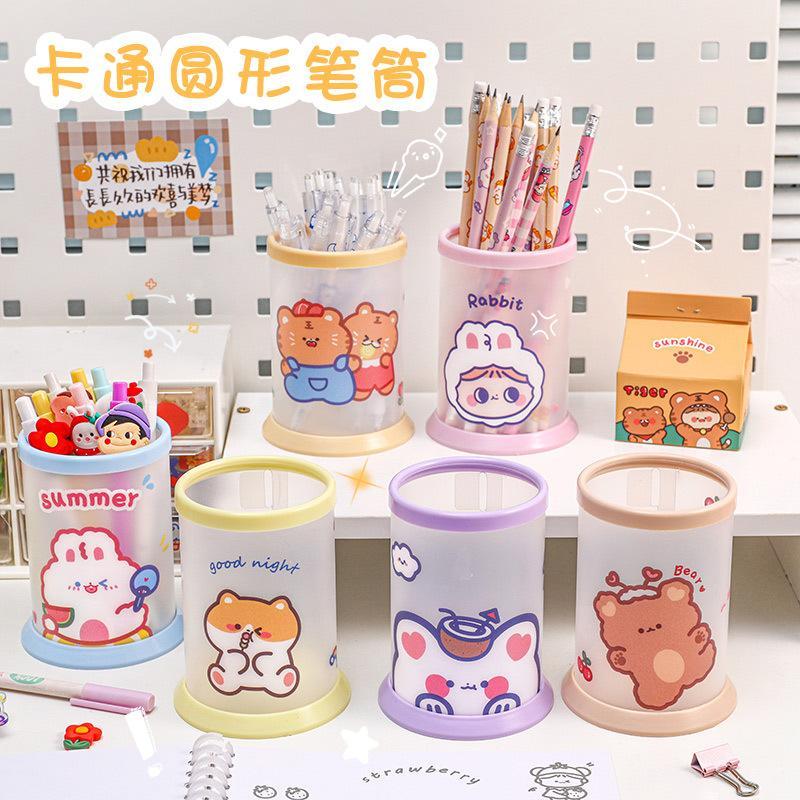 Ống đựng bút hình trụ cute, hộp bút lắp ghép hình tròn dễ thương