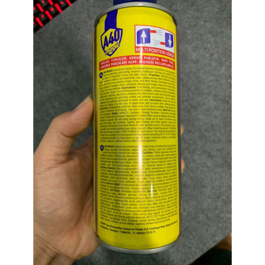 Chai xịt tẩy oxit, bôi trơn, bảo vệ AKFIX A40 Magic, 400ml