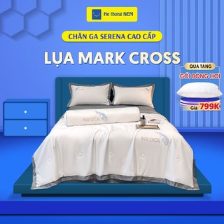 Bộ Chăn Ga Gối Đệm 5 Món Trải Giường Phi Lụa Thái MarkCross SERENA Cao Cấp Full Set Chăn Drap Ra Grap Giường Lụa Cao Cấp