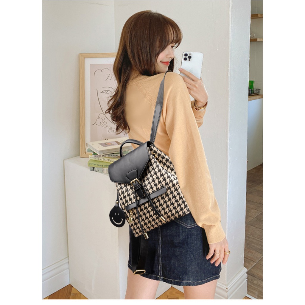 Balo Nữ Thời Trang Cao Cấp Hoạ Tiết Caro Trẻ Trung