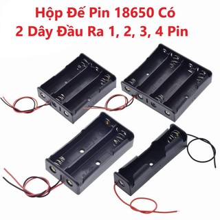 Đế lò xo gắn pin 18650 có 1/2/3/4 khe cắm. khay đựng nối tiếp pin 18650 có sẵn dây nối 1 cell - 2 cell - 3 cell - 4 cell