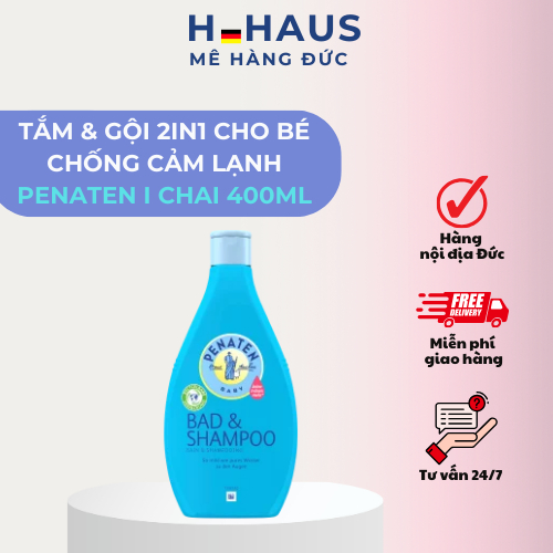 Sữa tắm gội 2in1 chống cảm Penaten 400ml của Đức cho bé từ sơ sinh