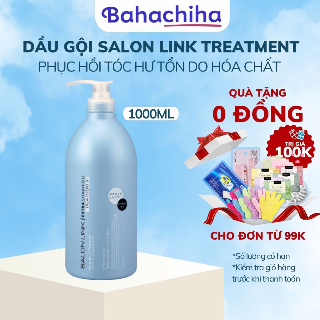 Dầu gội KUMANO Salon Link Extra Treatment 1000ml siêu dưỡng dùng cho tóc uốn, nhuộm - Bahachiha