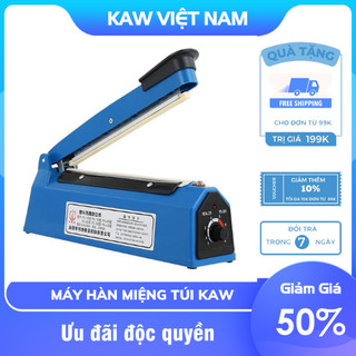 Máy hàn miệng túi kaw 200 300 400, bảo quản thực phẩm, bảo hành 12 tháng