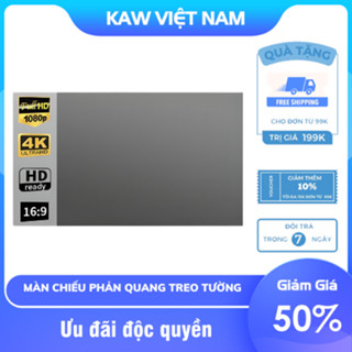 Màn Chiếu Treo Tường, Màn Chiếu Phản Quang KAW, Gấp Gọn, Tăng Độ Sáng, Tương Phản, Kích Thước 100 Inch,120 Inch