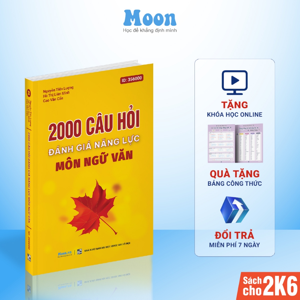 Sách ôn thi đánh giá năng lực môn ngữ văn 2024 Moonbook, luyện đề ĐGNL ĐHQG TP HCM