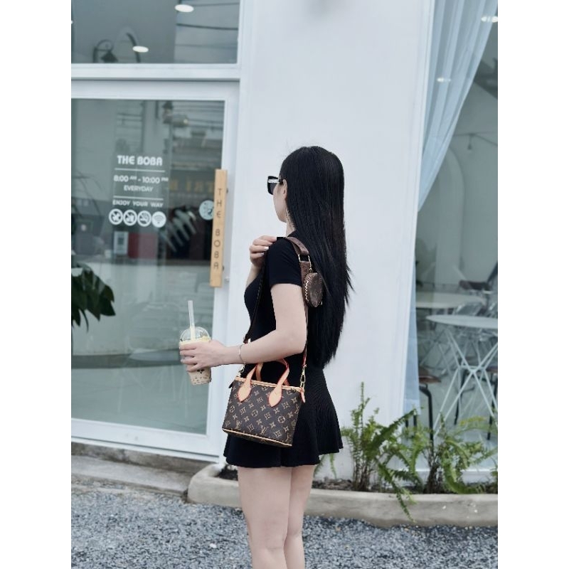 Túi lv neverfull mini kèm ví tròn dây bảng sang chảnh 20cm