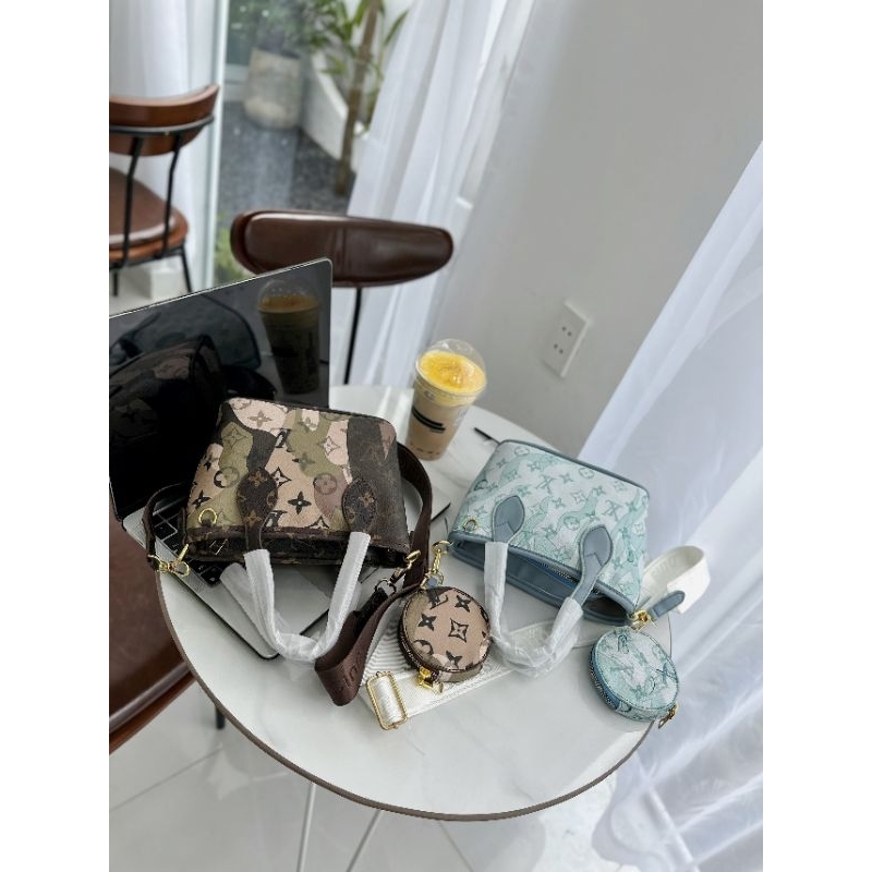 Túi lv neverfull mini kèm ví tròn dây bảng sang chảnh 20cm