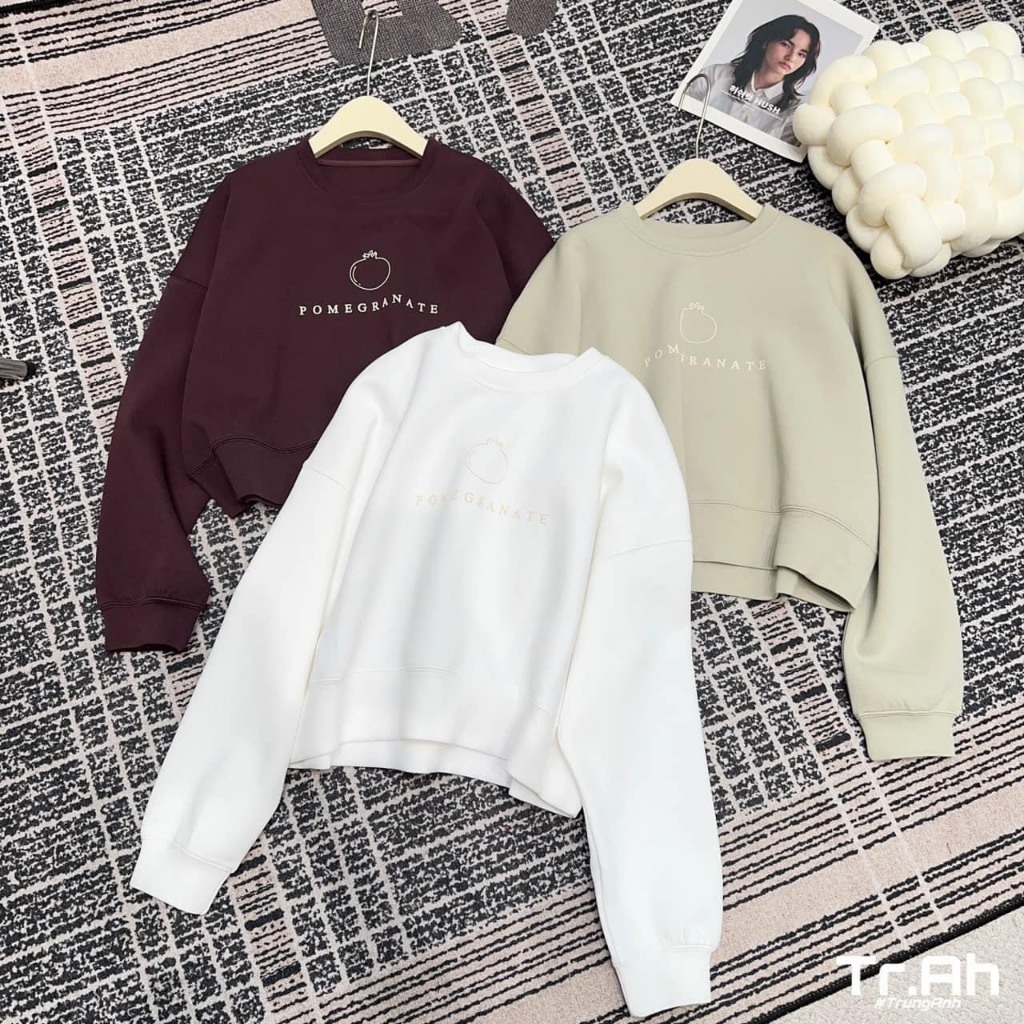 Áo Sweater Chữ POMEGRANATE Xinh Xắn - Hannie Store