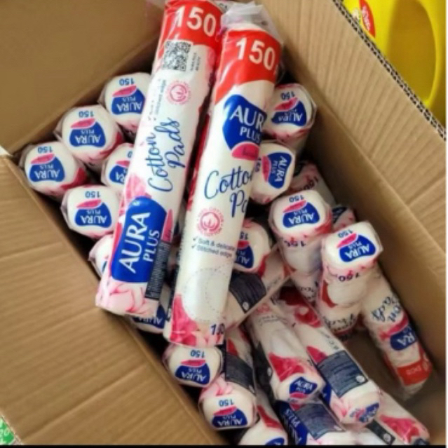Bông Tẩy Trang Aura chính hãng 150 miếng