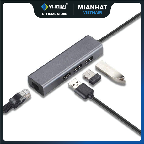 Bộ chuyển đổi TYPEC TO USB - Cáp chuyển USB to USB 3.0 Lan Adapter