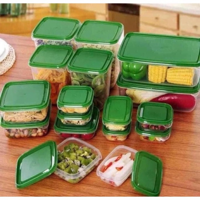 Hộp nhựa đựng thực phẩm 17 món - Set 17 Hộp Nhựa Cao Cấp Đựng Thực Phẩm Bảo Quản Tủ Lạnh GIA DỤNG TIỆN ÍCH
