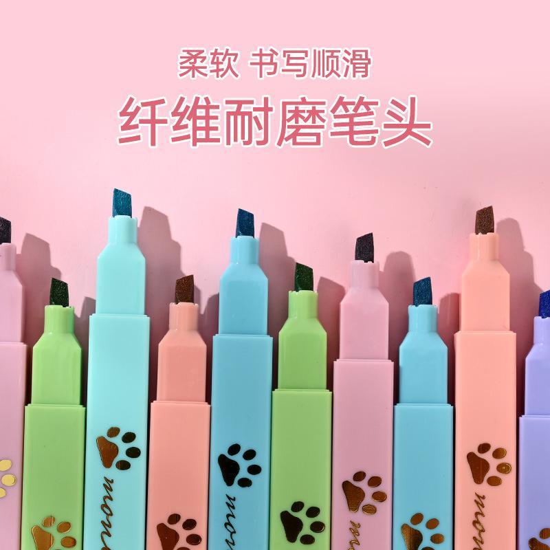 Bút highlight 6 màu vuốt mèo cute
