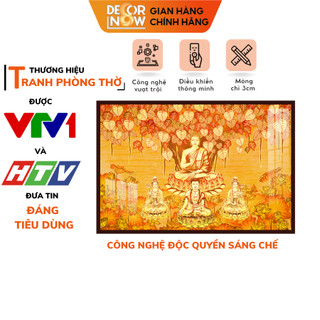 Tranh trúc chỉ in ngang decornow, trang trí bàn thờ phật, làm đèn hào quang sau tượng phật dcn-tc274