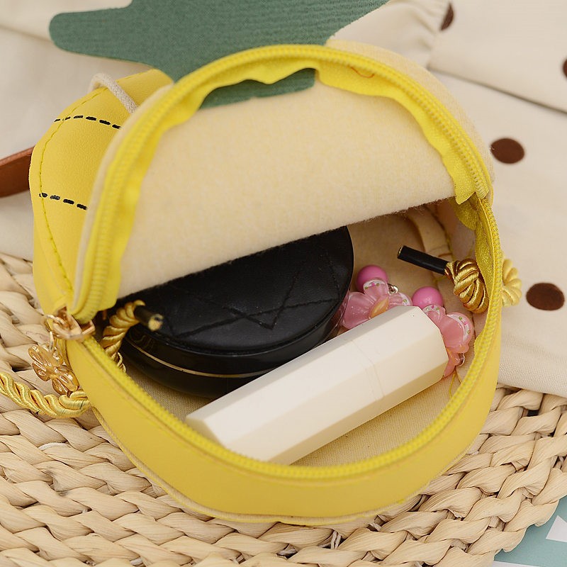 Túi đeo chéo, túi đeo vai nhỏ đẹp họa tiết hình trái dứa ngộ nghĩnh đáng yêu dành cho bé gái