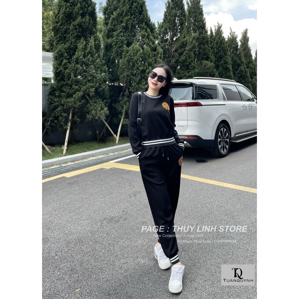 Bộ Đồ Thể Thao Nữ Logo Tròn Chất Umi - Mẫu mới Hot 2023