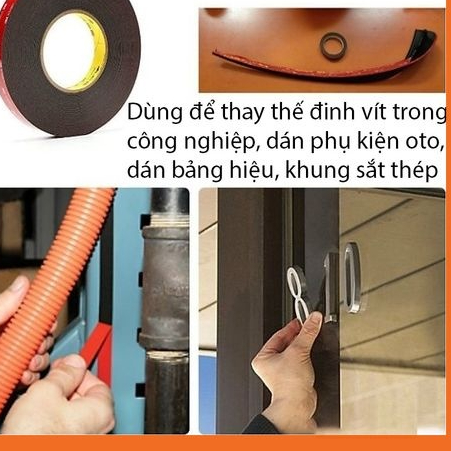 Băng Keo Hai Mặt Cường Lực 3M™ VHB™ 10mm-12mm-24mm -11 mét/ 1cuộn Cao Cấp