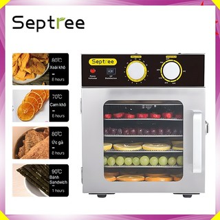 Máy sấy thực phẩm và hoa quả 6 khay tích hợp đèn UV diệt khuẩn Septree ST-04 - Bảo Hành 12 Tháng
