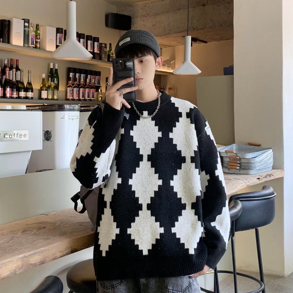 Áo Len Unisex Nam Nữ Sweater Cổ Tròn Dài Tay Hoạ Tiết Chất Dày Dặn Cao Cấp Phong Cách Ullzang Hàn Quốc DYACI  AL37