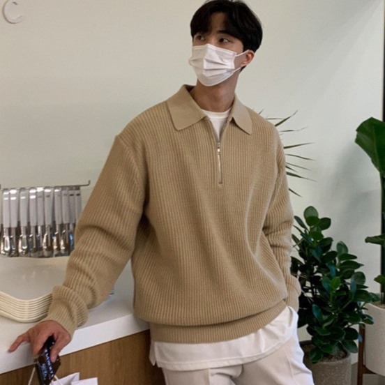Áo Len Nam Cổ Polo DYACI Kiểu Dáng Sweater Unisex Phong Cách Hàn Quốc Dài Tay Nhiều Màu AL60