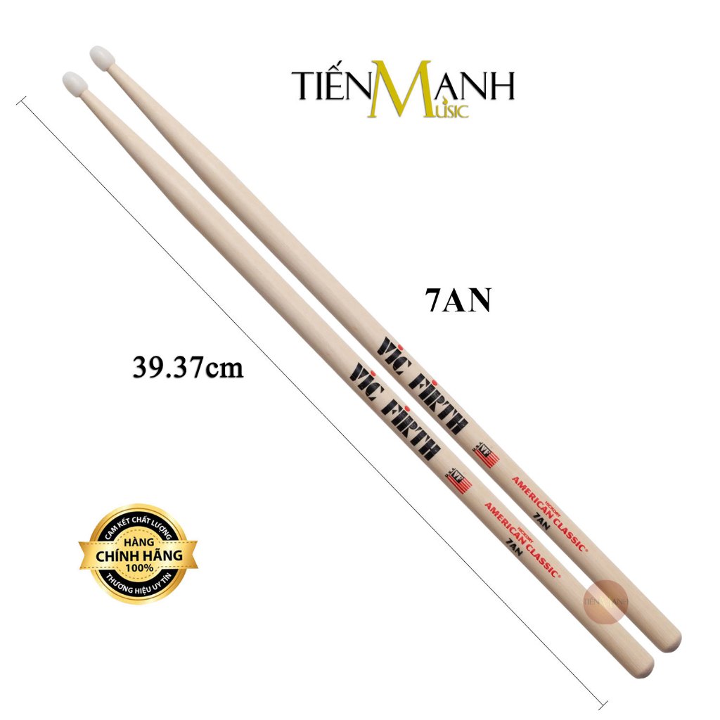 Dùi Trống Vic Firth 5A, 7A, 5AN, 7AN Đầu Nhựa - American Classic Hickory Drumsticks VicFirth