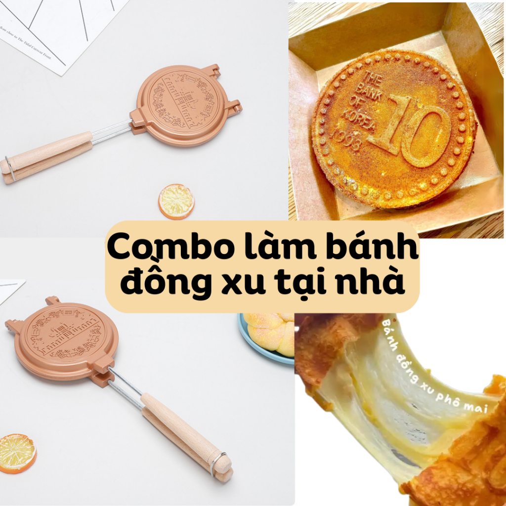 Khuôn bánh đồng xu phô mai 10 won combo làm bánh đồng xu tại nhà