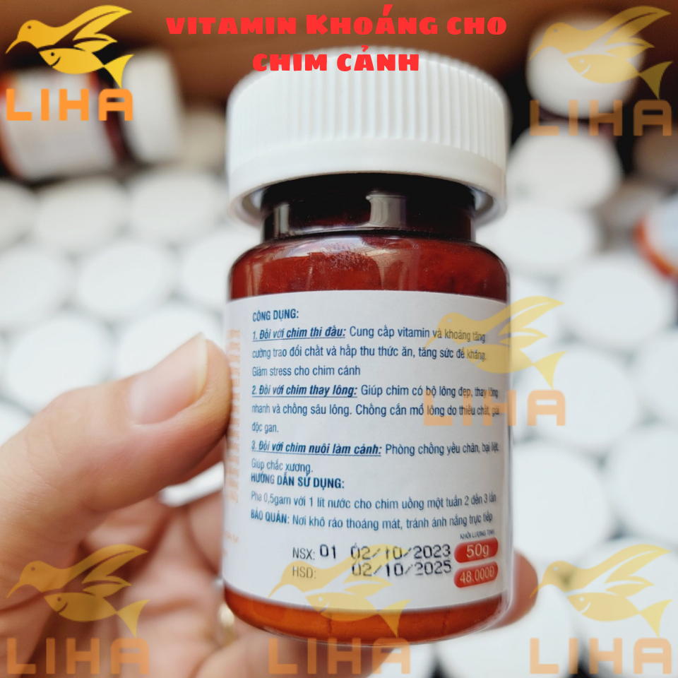 Vitamin Khoáng Cho Chim Cảnh - Tăng Sức Đề Kháng, Giảm Stress, Lông Bóng Mượt