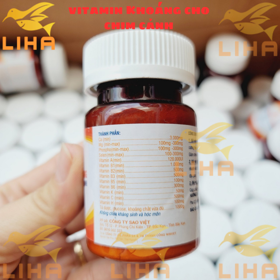 Vitamin Khoáng Cho Chim Cảnh - Tăng Sức Đề Kháng, Giảm Stress, Lông Bóng Mượt