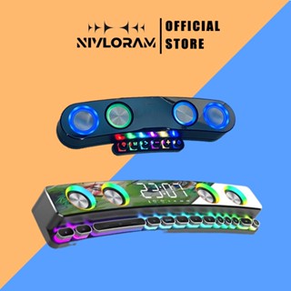 Loa Bluetooth LED RGB quang phổ 10 chế độ Led cao cấp - Tích hợp Đồng hồ + Nhiệt độ, Kết nối PC, TV - Soaiy SH39 cao cấp