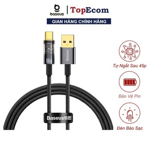 Cáp Sạc Thông Minh Tự Ngắt Siêu Nhanh 100w USB to Type-C Baseus Gen2 Auto Power-Off Có Đèn Led Báo Hiệu - TopEcom