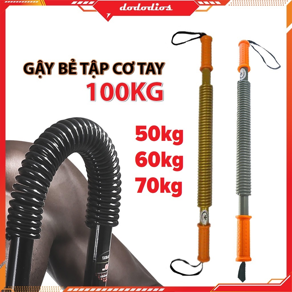 Gậy Lò Xo Gold Tập Tay Màu Vàng Siêu Nặng 100kg, 50kg, 60kg, 70kg Thanh Bẻ Lò Xo Tập Gym Thể Thao Chính Hãng