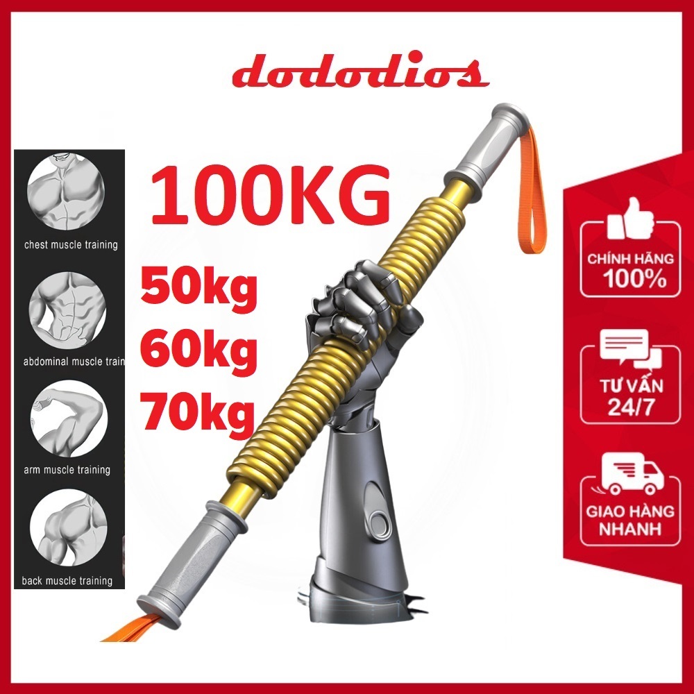 Gậy Lò Xo Gold Tập Tay Màu Vàng Siêu Nặng 100kg, 50kg, 60kg, 70kg Thanh Bẻ Lò Xo Tập Gym Thể Thao Chính Hãng