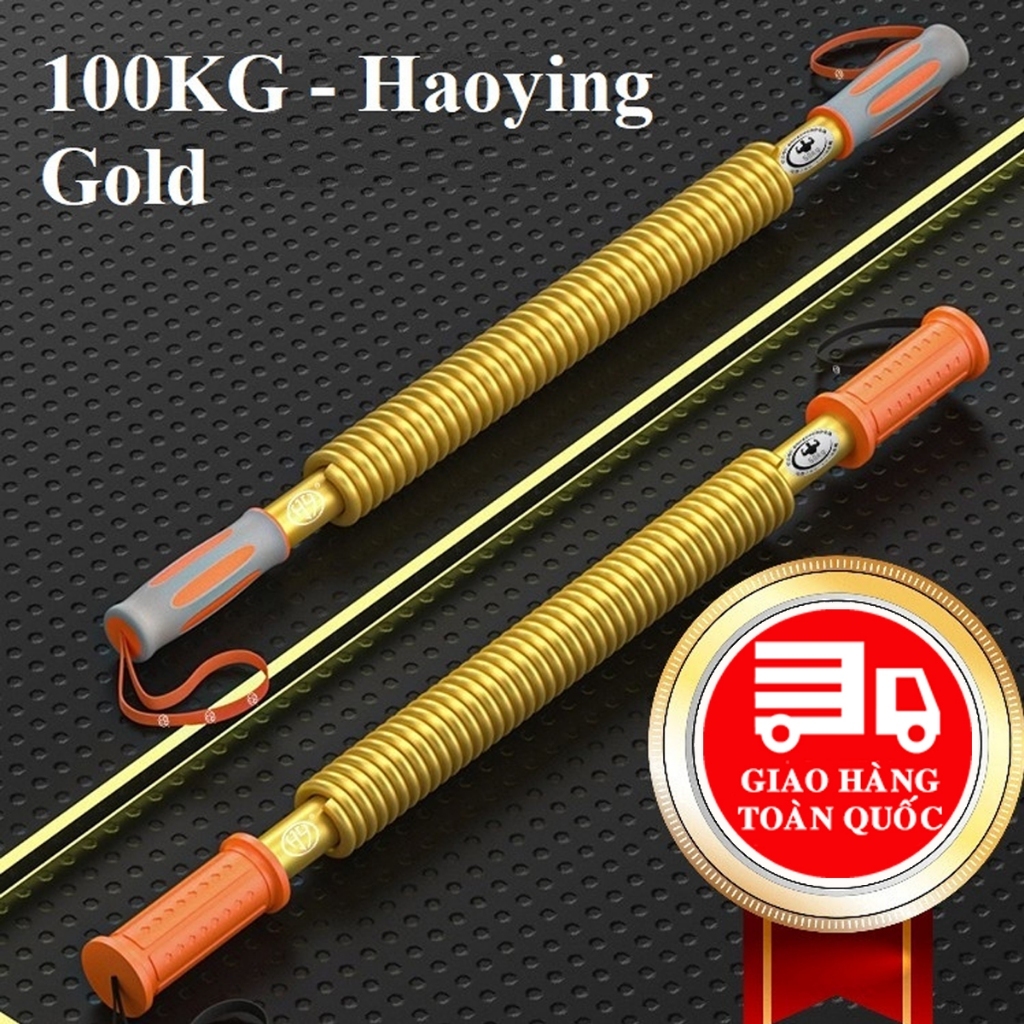 Gậy Lò Xo Gold Tập Tay Màu Vàng Siêu Nặng 100kg, 50kg, 60kg, 70kg Thanh Bẻ Lò Xo Tập Gym Thể Thao Chính Hãng