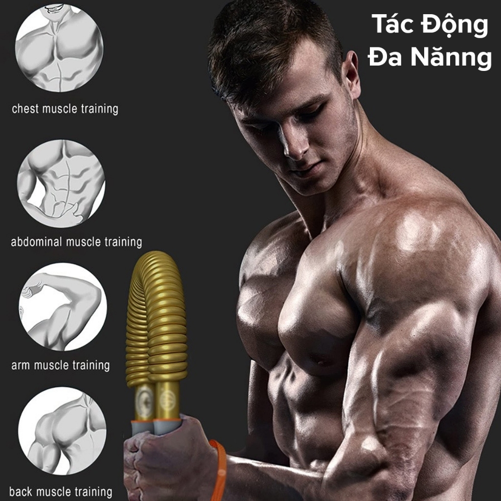 Gậy Lò Xo Gold Tập Tay Màu Vàng Siêu Nặng 100kg, 50kg, 60kg, 70kg Thanh Bẻ Lò Xo Tập Gym Thể Thao Chính Hãng