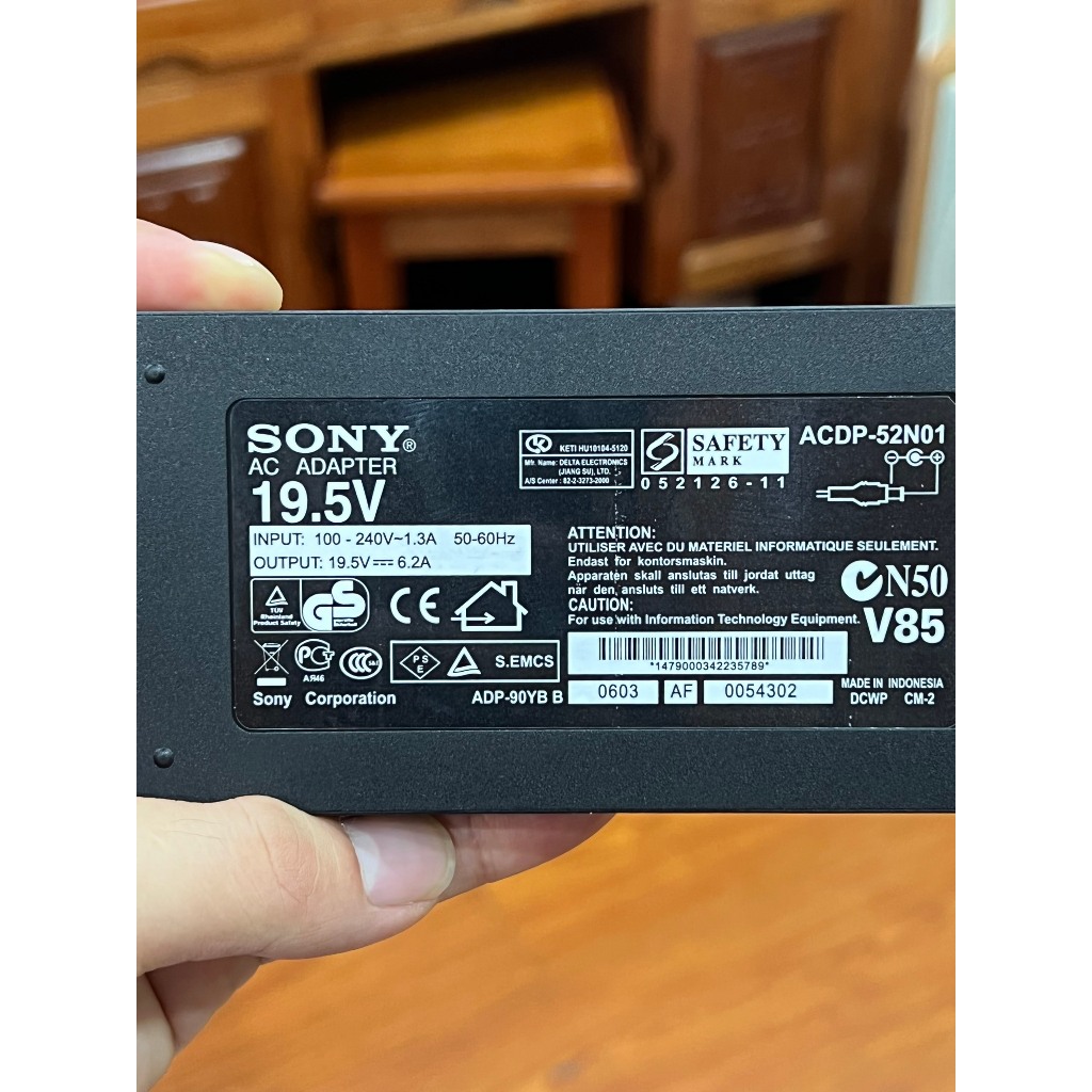 ADAPTOR- NGUỒN TIVI SONY 19.5V 6.2A CHÍNH HÃNG