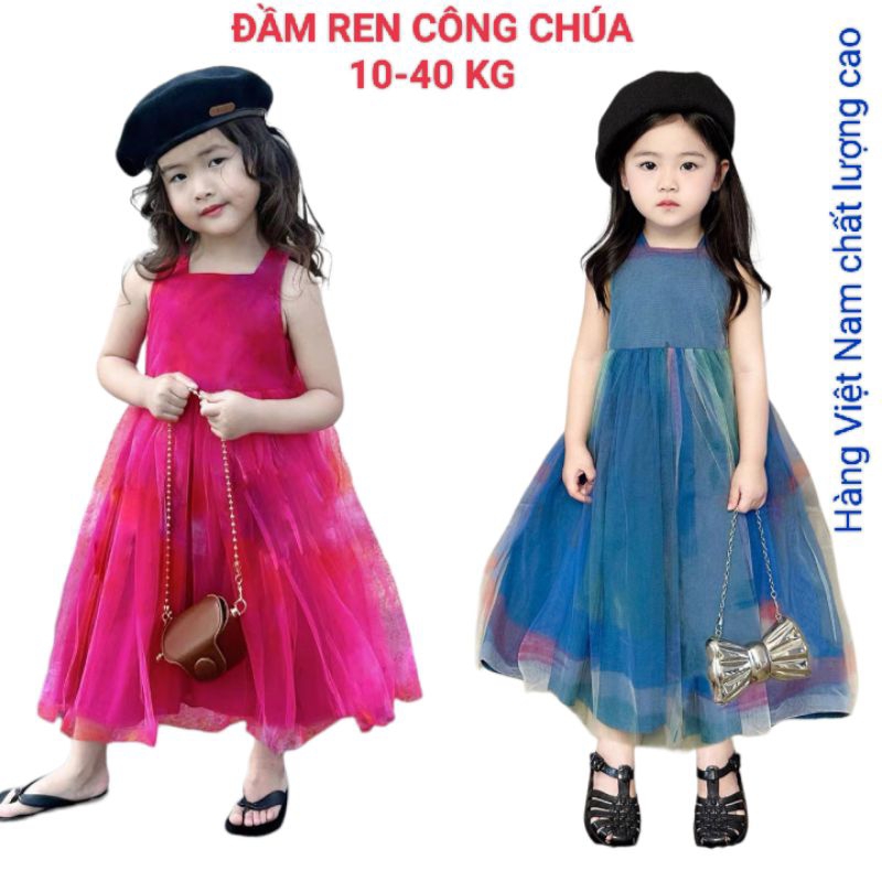 Đầm váy ren công chúa 3 tầng cao cấp haivanco bé gái từ 10 đến 40 kg mềm mại và thoáng mát đi chơi đi tiệc đều đẹp