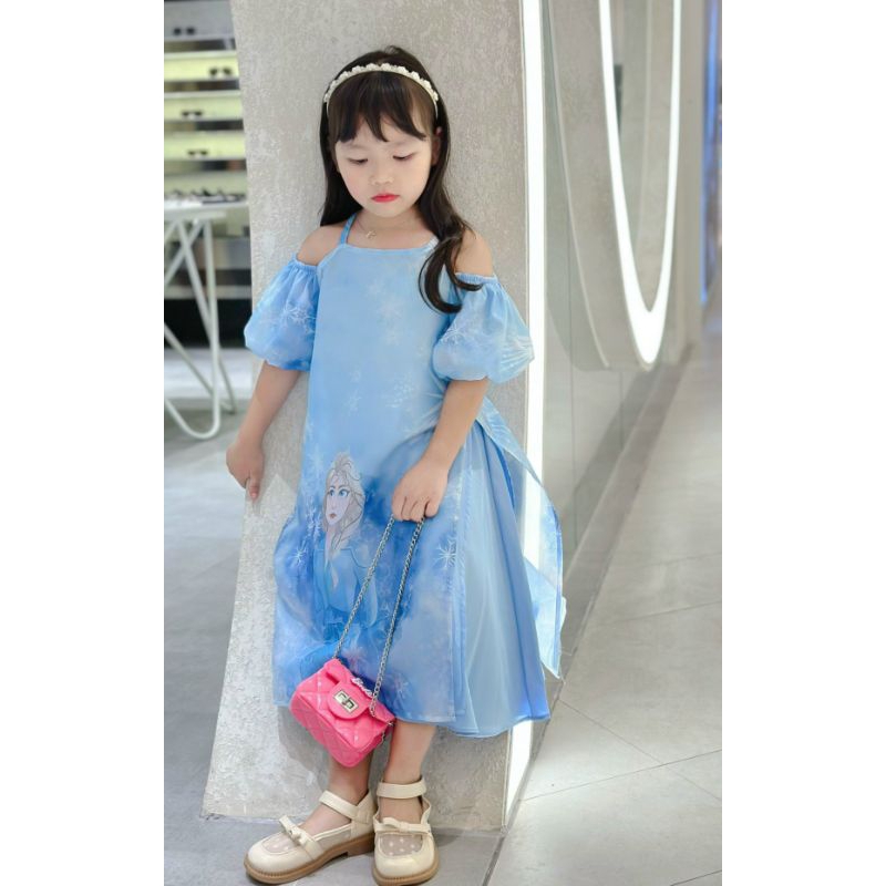 ÁO DÀI ELSA Đầm Tết  cao cấp haivanco voan tơ cho bé từ 10 đến 40 kg mềm mại và thoáng mát đi chơi đi tiệc