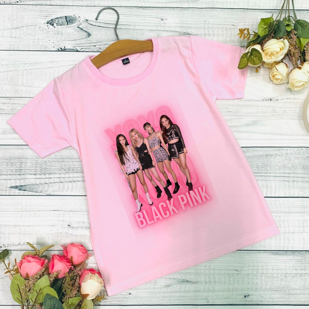 Áo thun nhóm nhạc nữ BlackPink, Áo thun hồng Black Pink siêu ngầu, có size từ 10kg - 60kg