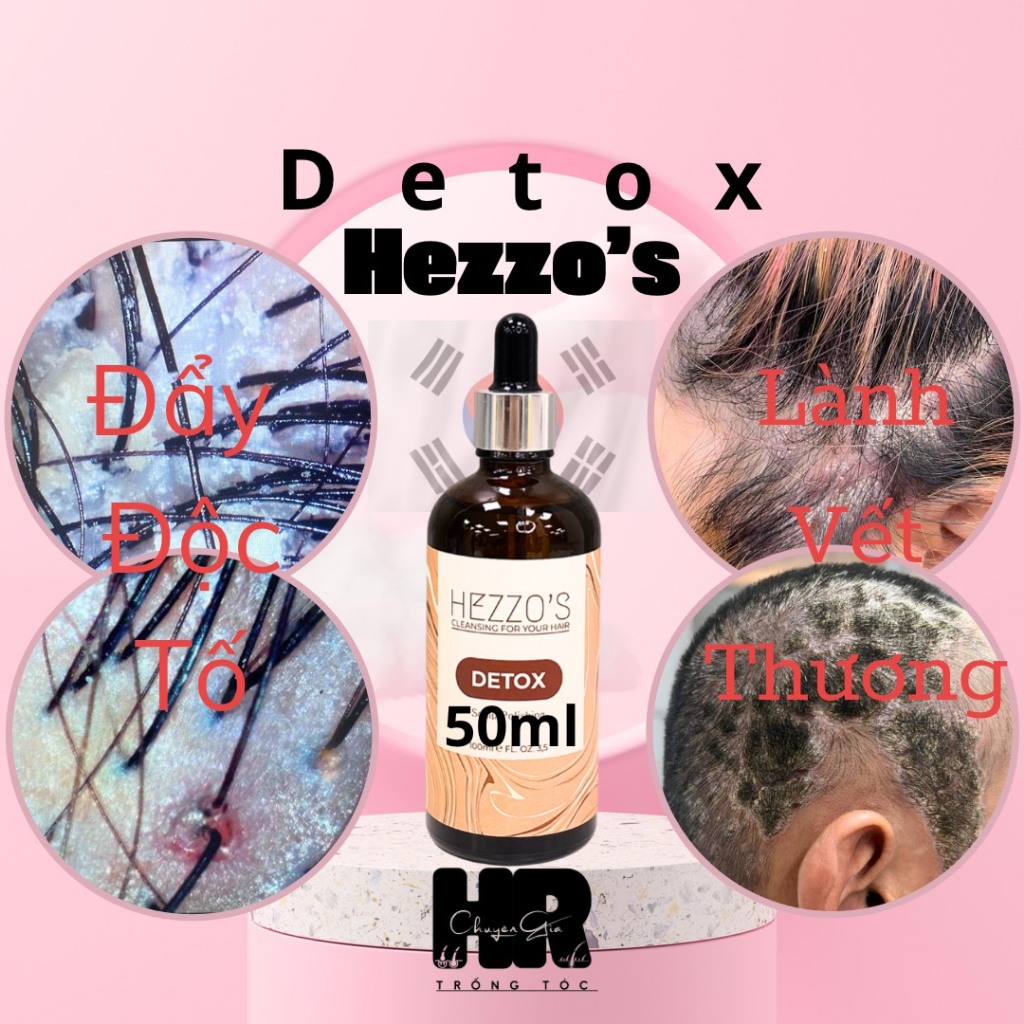Detox Da Đầu Hezzo's HQ thải bã nhờn bong,bong tế bào chết,  50ml