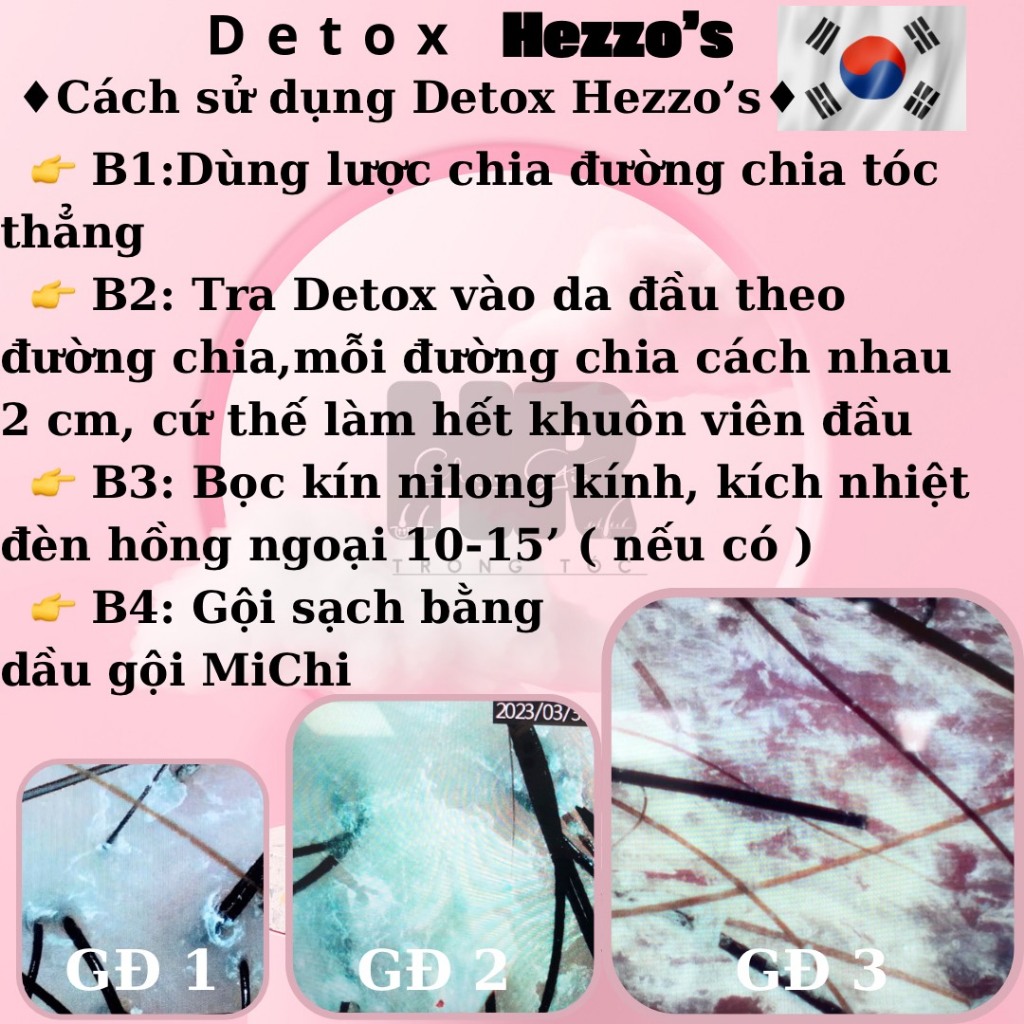 Detox Da Đầu Hezzo's HQ thải bã nhờn bong,bong tế bào chết,  50ml