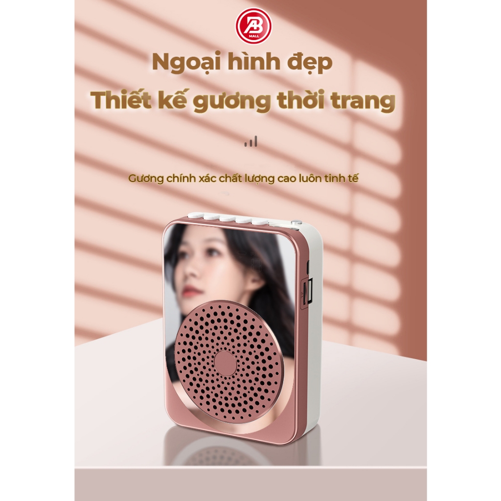 Máy Trợ Giảng, Loa Trợ Giảng FM Sang Trọng Cao Cấp Chính Hãng, Loa To, Thu Âm Tốt, Pin Trâu 4400mAh