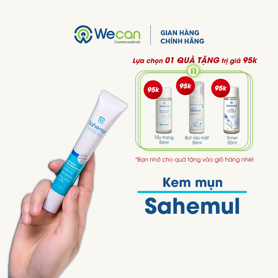 Kem Ngừa Mụn Sahemul Dùng Cho Mụn Viêm, Mụn Bọc, Mụn Mủ, Mụn Trứng Cá Và Thâm Mụn 20gr