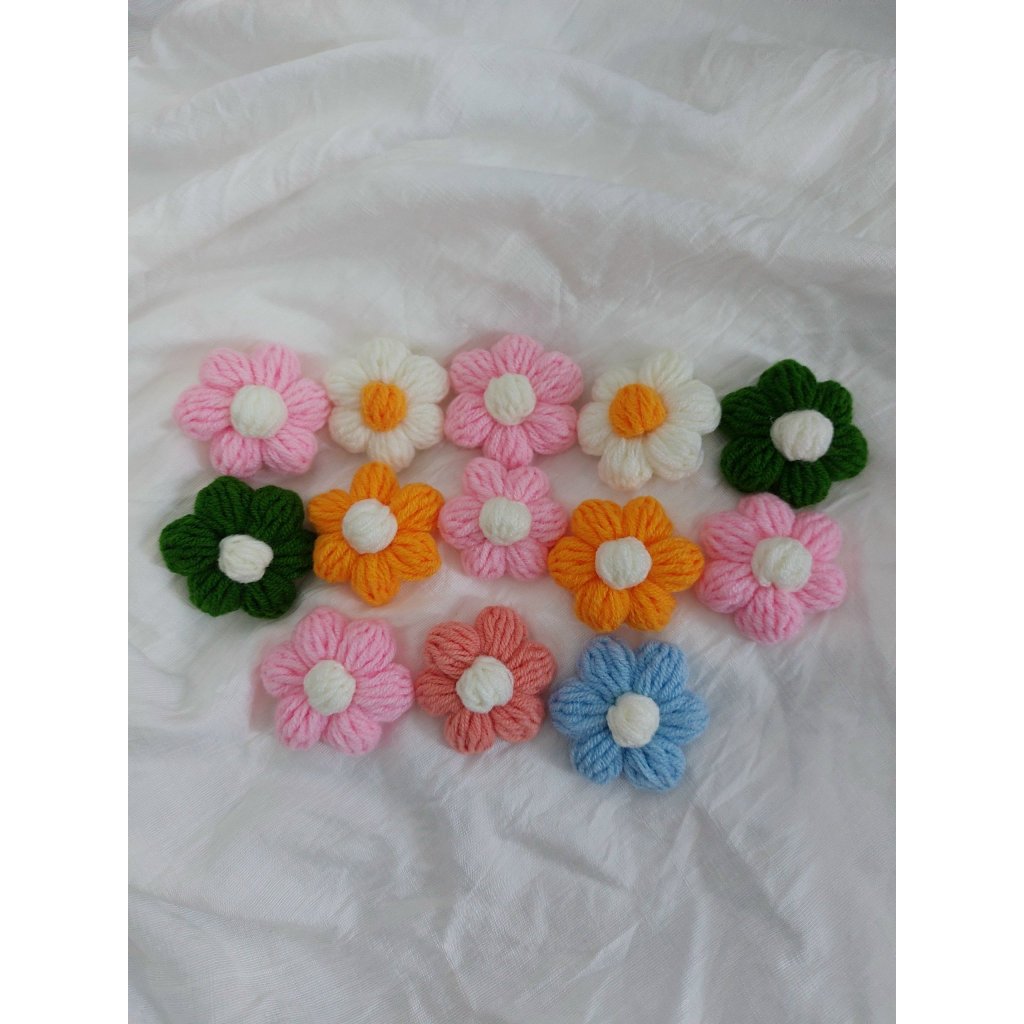 Hoa 6 cánh len handmade