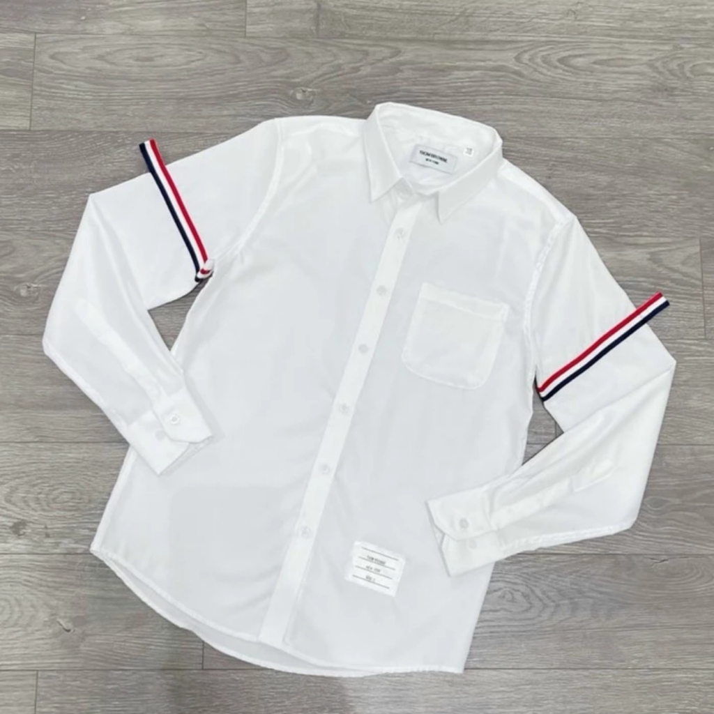 O Sơ Mi Thom Kẻ Sọc Xanh Xám Dài Tay Vải Cotton Lụa Cao Cấp Mẫu Hot